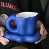 Синяя керамическая кружка, офисная чашка для воды, послеобеденный чай, кофейная чашка, блюдце, набор для завтрака, чашка для молока, европейский домашний креативный набор для питья