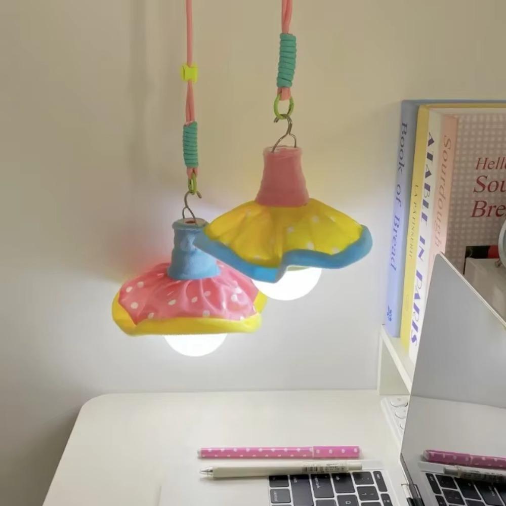 Colorful Bedroom Night Light Kawaii Hanging Lantern Hanging Flower Lamp  Bedhead Decorative