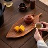 Wooden Leaf Shape Refreshment Tray Dessert Snack Plate Chinese Style Pastry Plate Decorative Tableware Cake Stand Party Supplies
