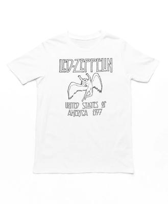 Led Zeppelin США Футболка Мужская Рок-н-ролл Музыка Классическая Группа Футболка Новая Белая