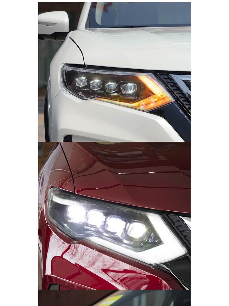 Светодиодная хрустальная сборка фары-проектора для Nissan X-Trail 17-22: Дневные ходовые огни и динамические указатели поворота