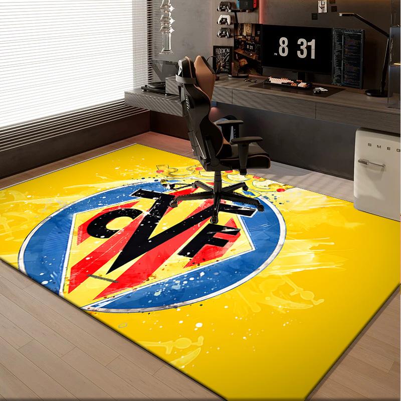 1PC rug Club Vill-arreal Crest Design Carpet, Chair Rug,Area Rug for Office Bedroom living rooms bedroom, Doormat decor Christmas fan gifts