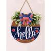1piece Independence Day Decoration Hello Door Number Wreath Hanging Decoration Front Door Number Pendant American Celebration Wall Hanging Decoration