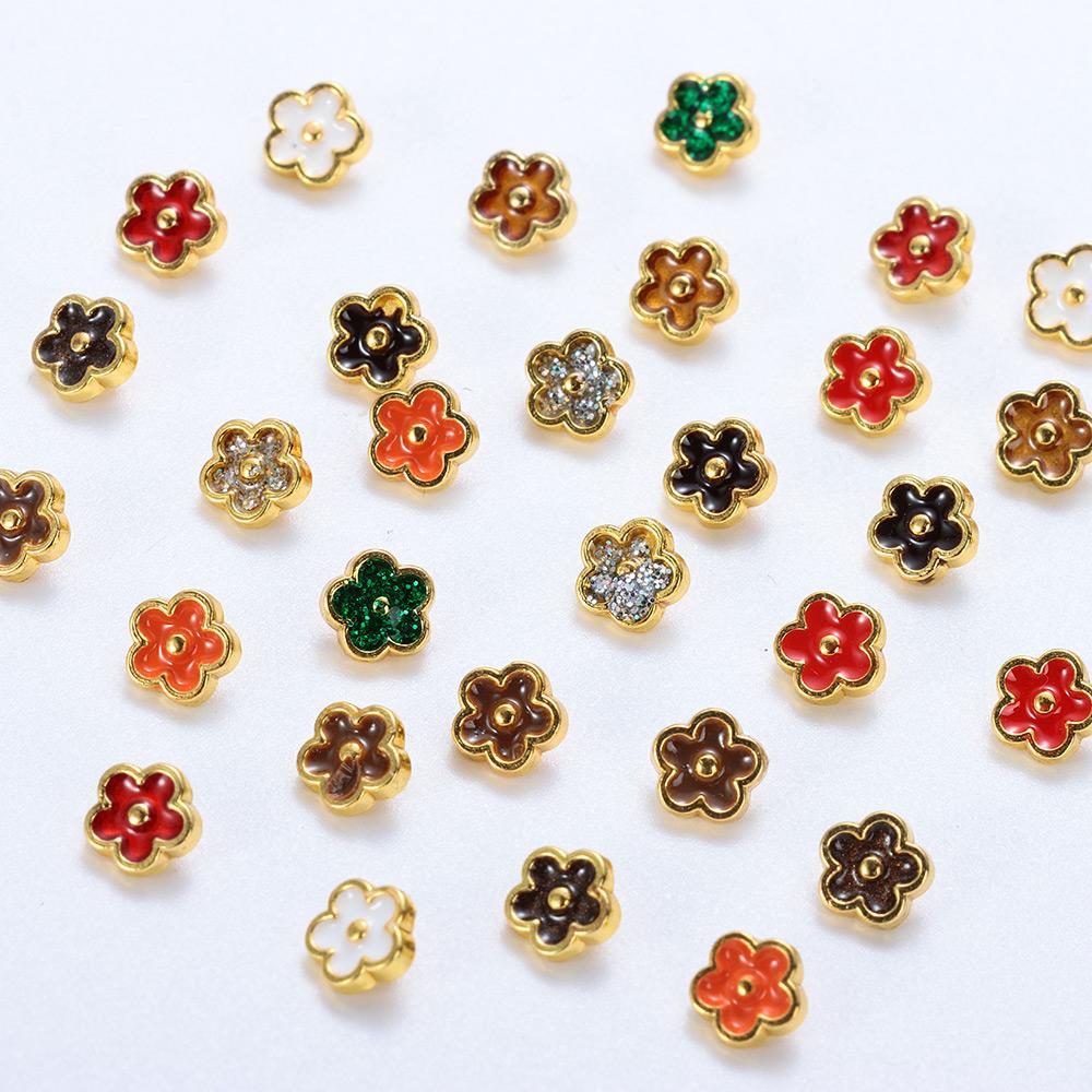 20pcs Handmade Flower Buckles 10 Colors Mini Cartoon Buttons Stuffed Toys Accessories 1/6 Doll