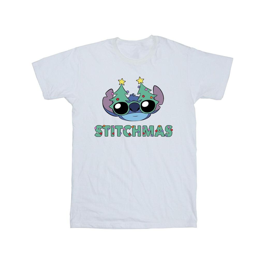 Disney Mens Lilo & Stitch Stitchmas Glasses T-Shirt