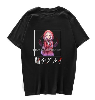 Сексуальная футболка Kakegurui Graphics для косплея с коротким рукавом Yumeko Jabami, футболка унисекс с аниме, верхняя женская футболка большого размера в стиле хип-хоп, панк