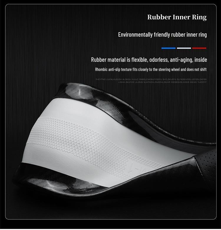 Roewe i5 (19-21) Steering Wheel Cover - Genuine Leather Suede, Four Seasons, Universal Fit, Carbon Fiber