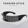 1Pieces Novelty Punk Glasses Rock Large Shield Spike Fashion Weird Club Sunglasses Mountaineering Glasses