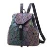 Women Bag Geometric Rhombus Laser Backpack Gradient Color Backpack Female Shoulder Bag Messenger Bag