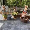 Креативный цветочный горшок DIY Подарок Украшение Садовый горшок для украшения дома и двора 18x31x52 см Самец кролика