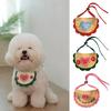 Pet Bib Buckle Adjustment Flowers Letters Cartoon Embroidered Grooming Accessories Hand-knitted Adjustable