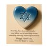 Hanukkah Pocket Hug with Positive Card Emotional Support Love Heart Pigeon Dreidel Star Menorah Pocket Token Decoration Inspirational Encouragement