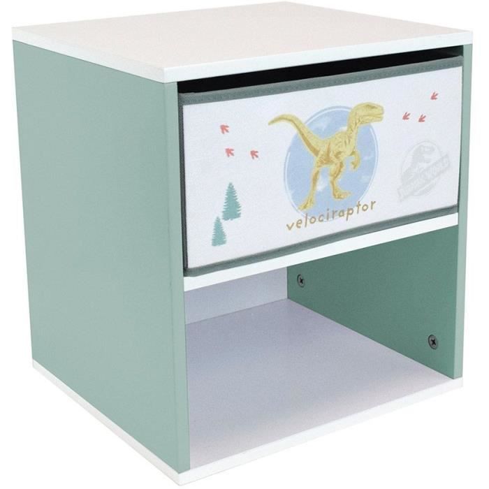 Bedside Table with Drawer Dinosaurs - Jurassic Word - FUN HOUSE - H.36 X W.33 X D.30 Cm
