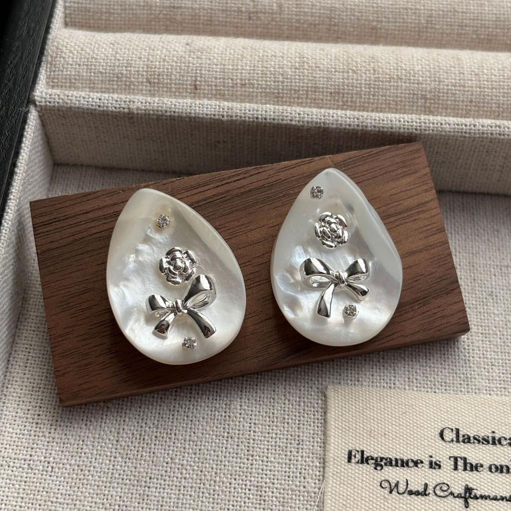 Высококлассные французские ретро серьги-ракушки, женские геометрические овальные темпераментные, нишевые и холодные, преувеличенные серьги, легкая роскошь