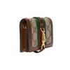 Gucci Jackie 1961 Gold Lock Monogram Canvas And Leather Clutch Wallet Women Clutch Wallet Green Brown 645536-HUHHG-8565