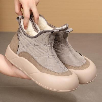 Женские зимние теплые ботинки на толстой платформе для снега, нескользящие, водонепроницаемые, полусапожки, удобные, с подкладкой из искусственного меха, короткие ботинки для женщин