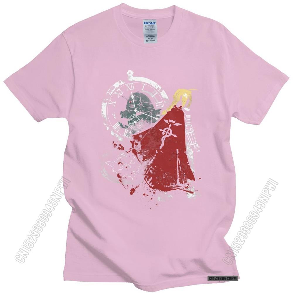 Fullmetal Alchemist T Shirt Men Pure Cotton Elric Edward Brotherhood Tshirt Anime Fma Tees O-Neck Manga T-Shirt Clothes