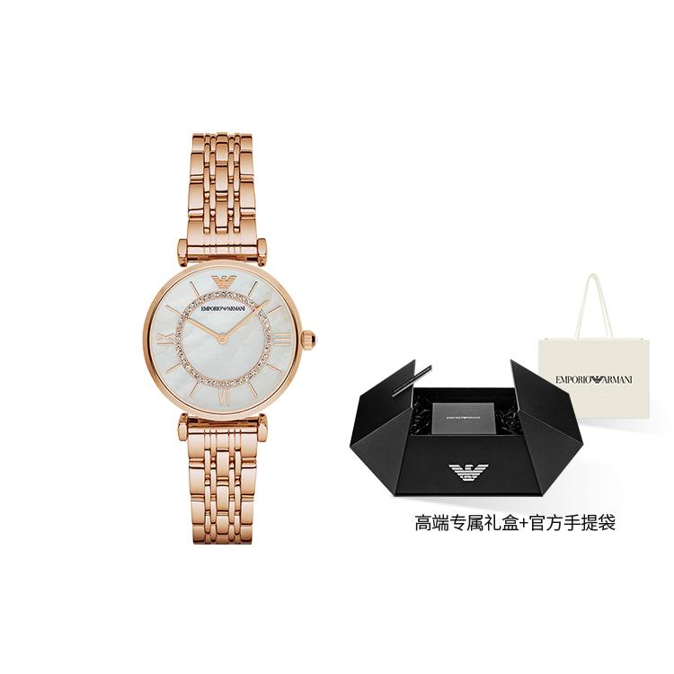 Emporio Armani Женские часы с двумя стрелками из нержавеющей стали с покрытием цвета розового золота AR1909