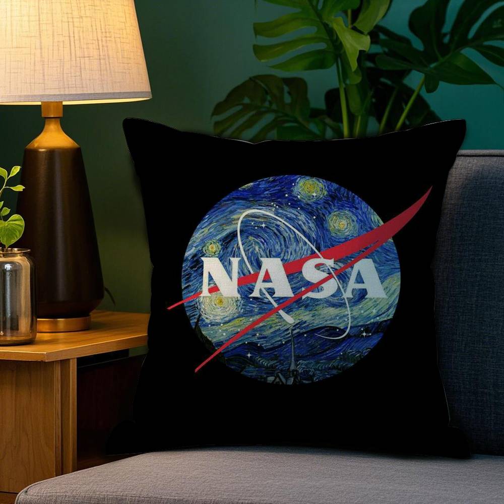N-Nasa Space Pillow Case Plush Fabric Soft Double Sided Print Sofa Cushion Cover Throw Pillow Covers