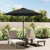 VidaXL Outdoor LED Parasol Steel Pole 300 Cm Anthracite Garden Patio Beach 44511