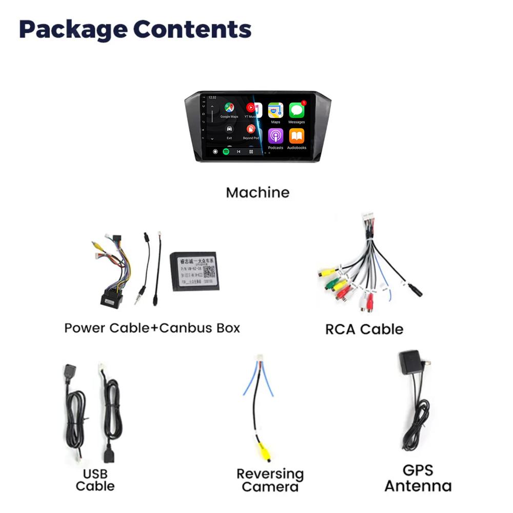 10,1 дюймовая автомагнитола Android 14 для VW Volkswagen passat B8 2015 - 2020Беспроводной Carplay Auto Мультимедиа ADAS AHD RDS Видео DSP