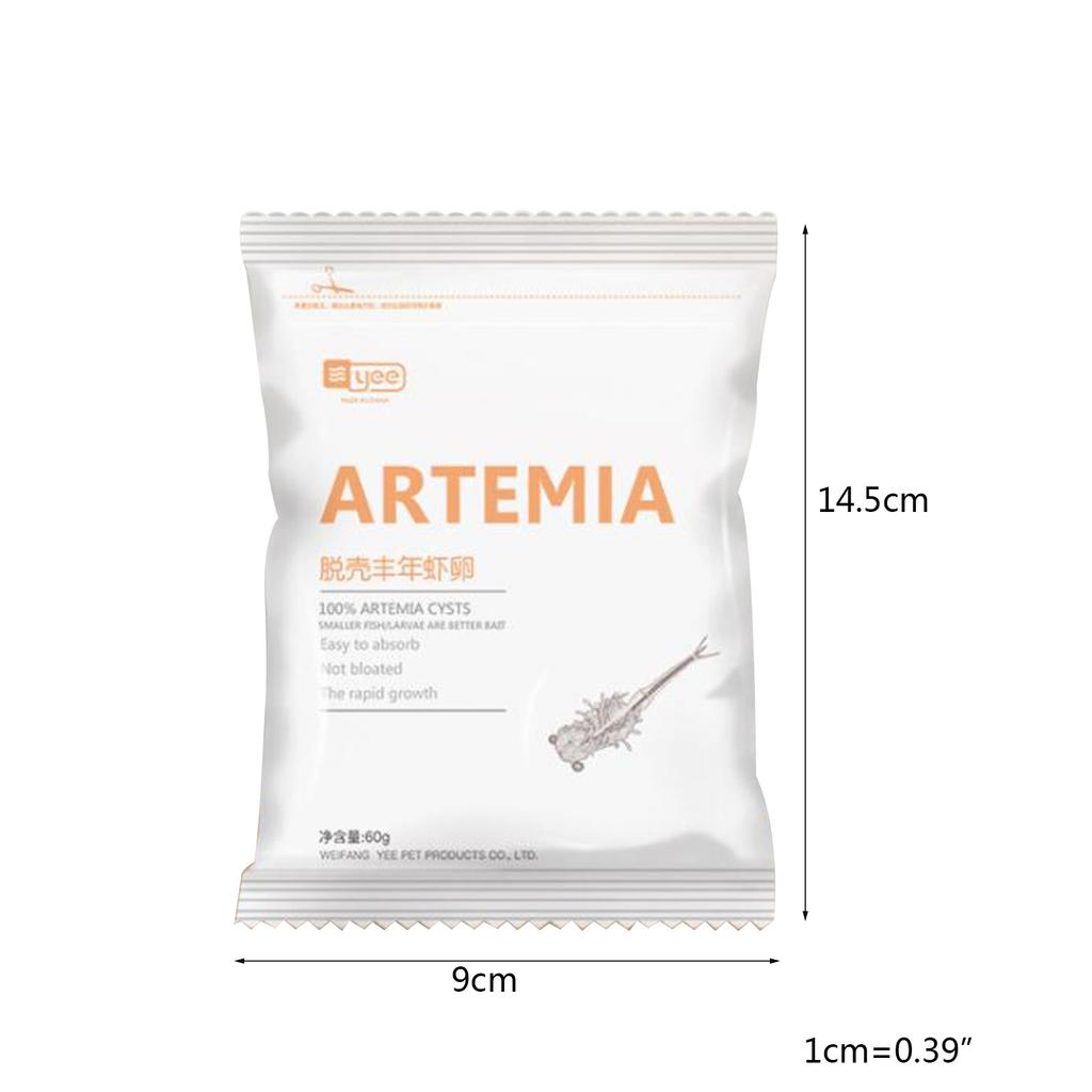 60G Aquarium Hatching Tropic Fish Food for Feeding Baby Fishes Artemia Shelling Eggs Brine Shrimp Shelling Eggfood