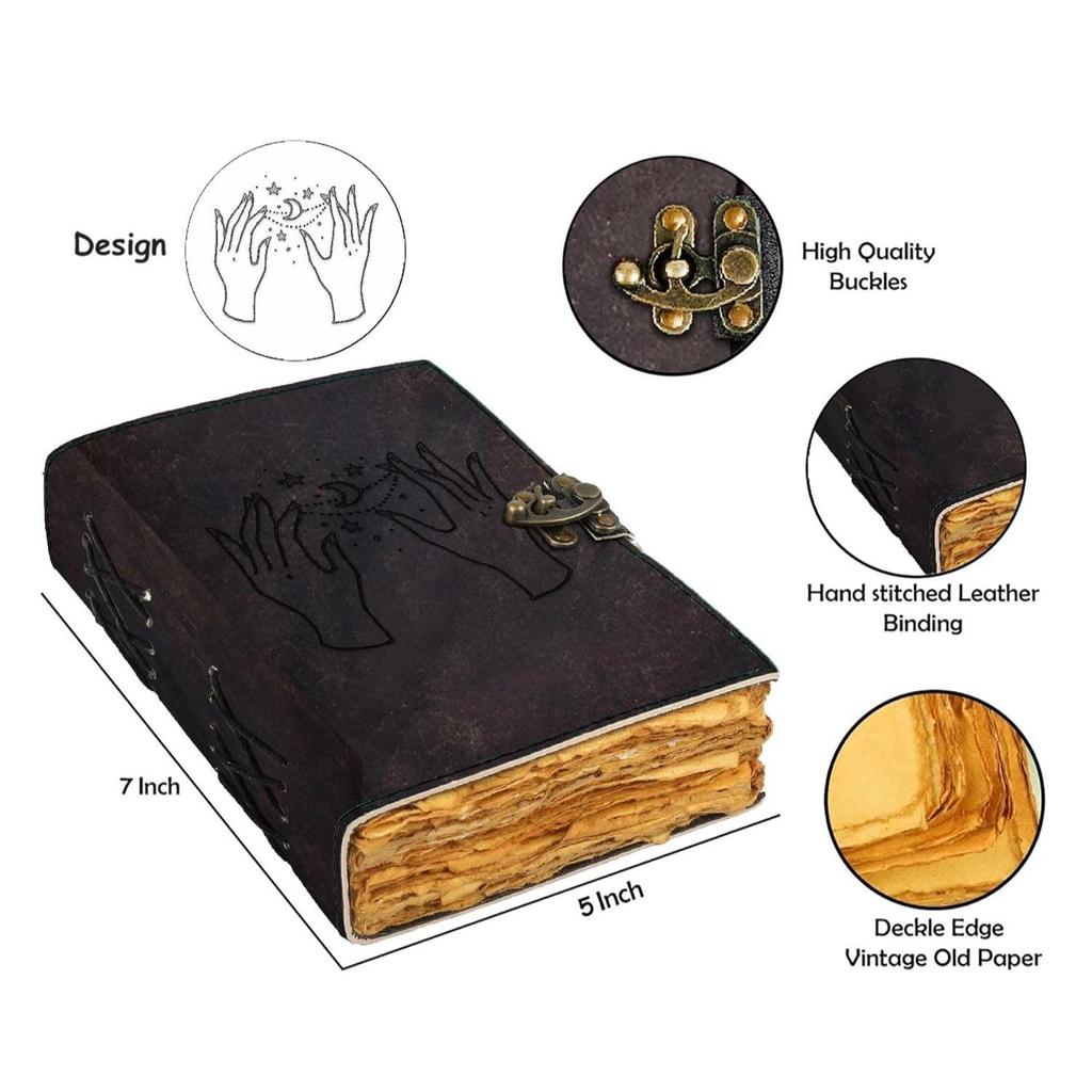 Комбинированный кожаный дневник Кожаный дневник с принтом Винтажный дневник со старыми страницами для офиса и личного использования