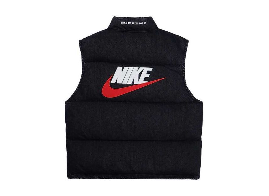 Supreme Nike Джинсовый пуховый жилет Черный