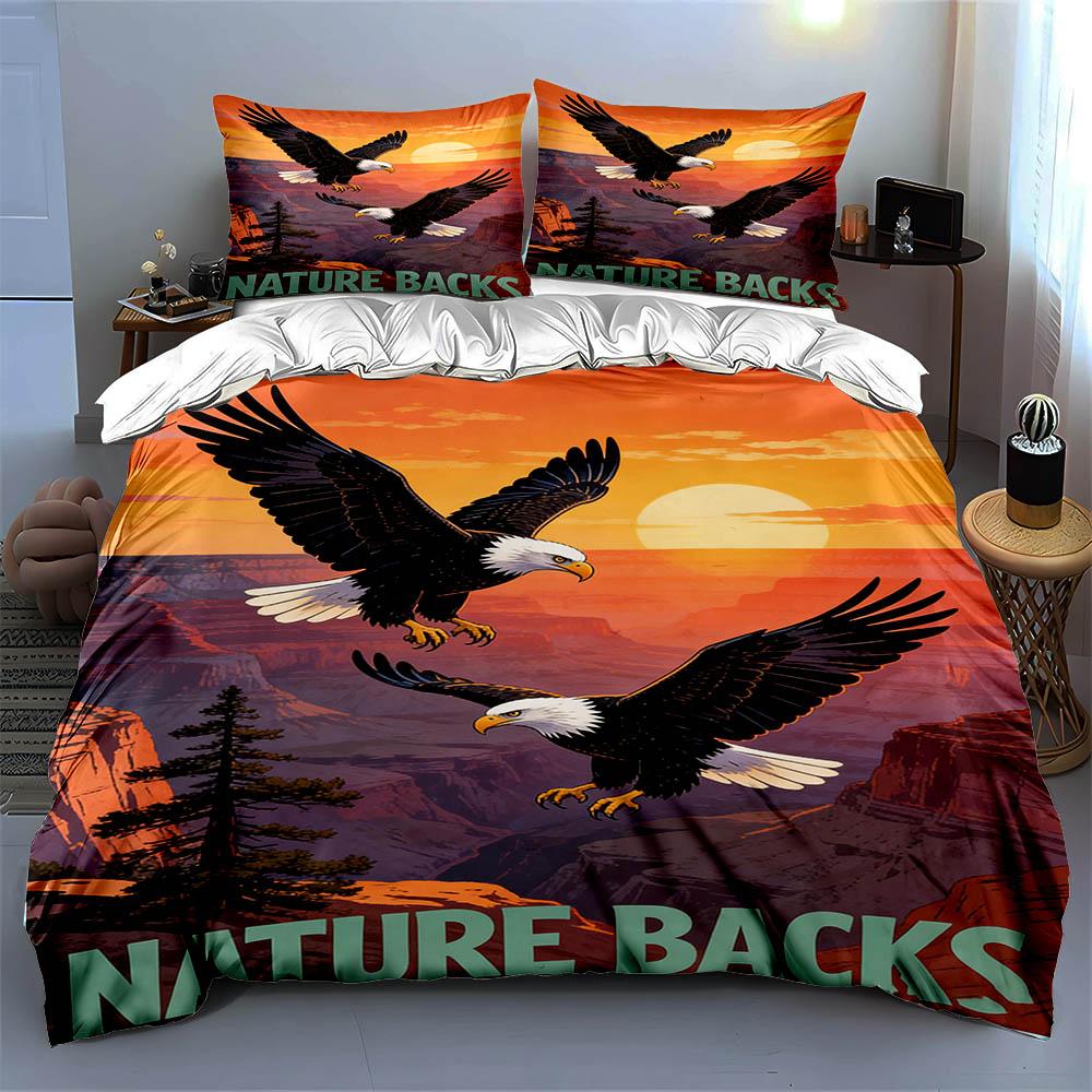 Eagle, sunset, landscape. Bedding Duvet cover sets Duvet covers Pillowcases gifts (1 * Duvet Cover 2 * Pillowcases, without duvet insert)
