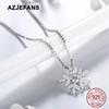 S925 Sterling Silver Christmas Snowflake Diamond Pendant Necklace Fine Jewelry