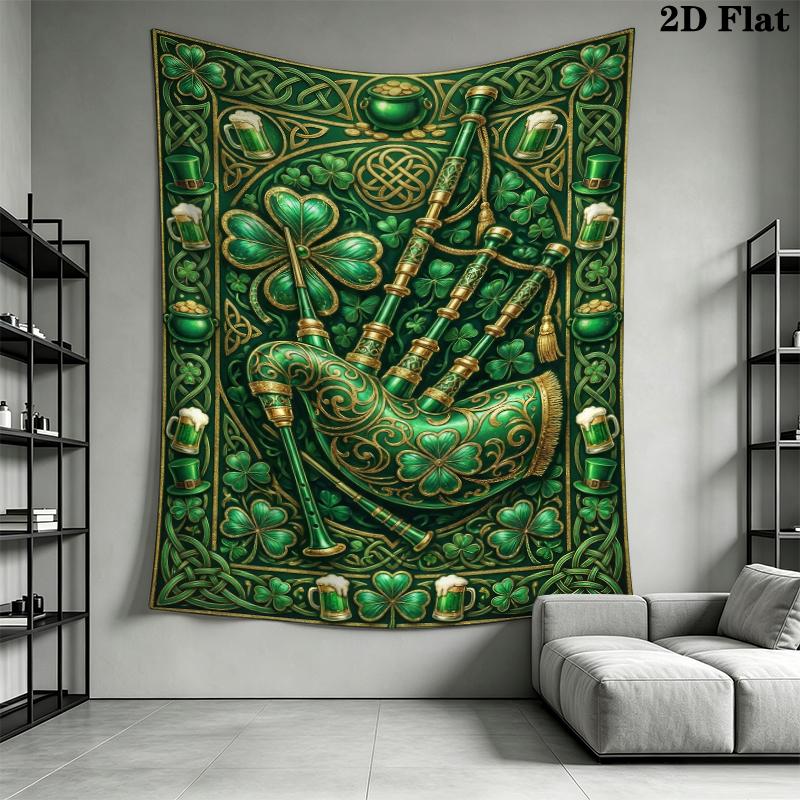 St.Patrick's Day Wall Tapestry Aesthetic Wall Hanging Printed Fabric Blanket Decorative Tapestries for Bedroom Living Room Home Decor