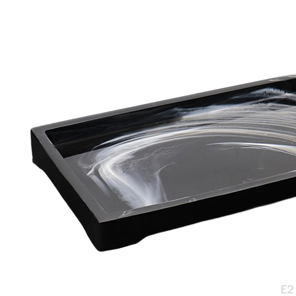 Elegant Marble Resin Bathtub Tray with Support Stand