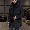 Autumn Winter Men's Mid-Length Parkas Thick Warm Hooded Jacket Men Solid Color Windproof Parka Outwear Plus Size