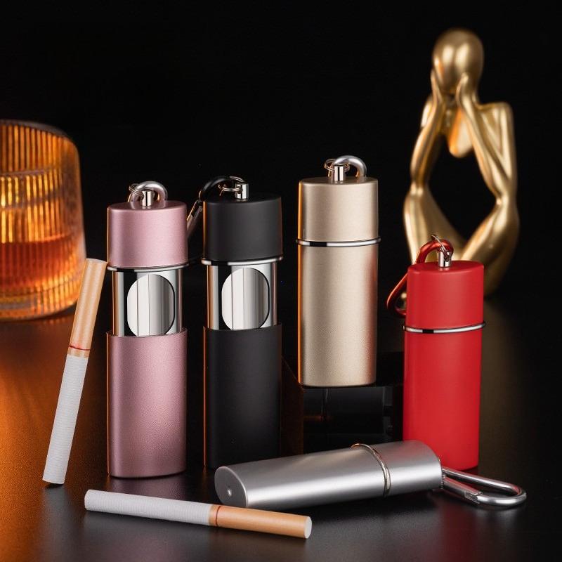 Portable Pocket Ashtray with Keychain Fireproof Metal Ashtray Car Cigar Ash Storage Organizer Outdoor Smoking Ash Holder