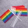 10Pcs LGBT Rainbow Flags Dacron HandHeld Flag Small Rainbow Hand Flag  Party Decorations