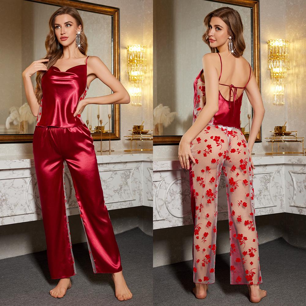 Yaoting Midnight Роскошный сет из майки и длинных брюк с сетчатыми вставками DT3541