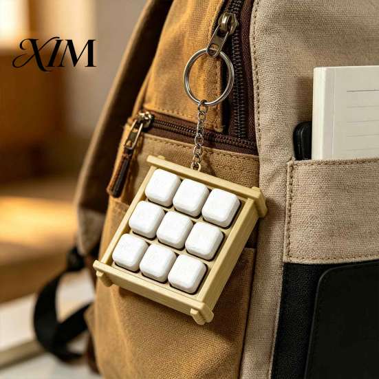 Unique Keychain Accessories 3D Printed Fermented Tofu Shaped Fidget Clicker Toy, Simulation Fun Birthday Gifts for Kids Keychain, Novelty Stress