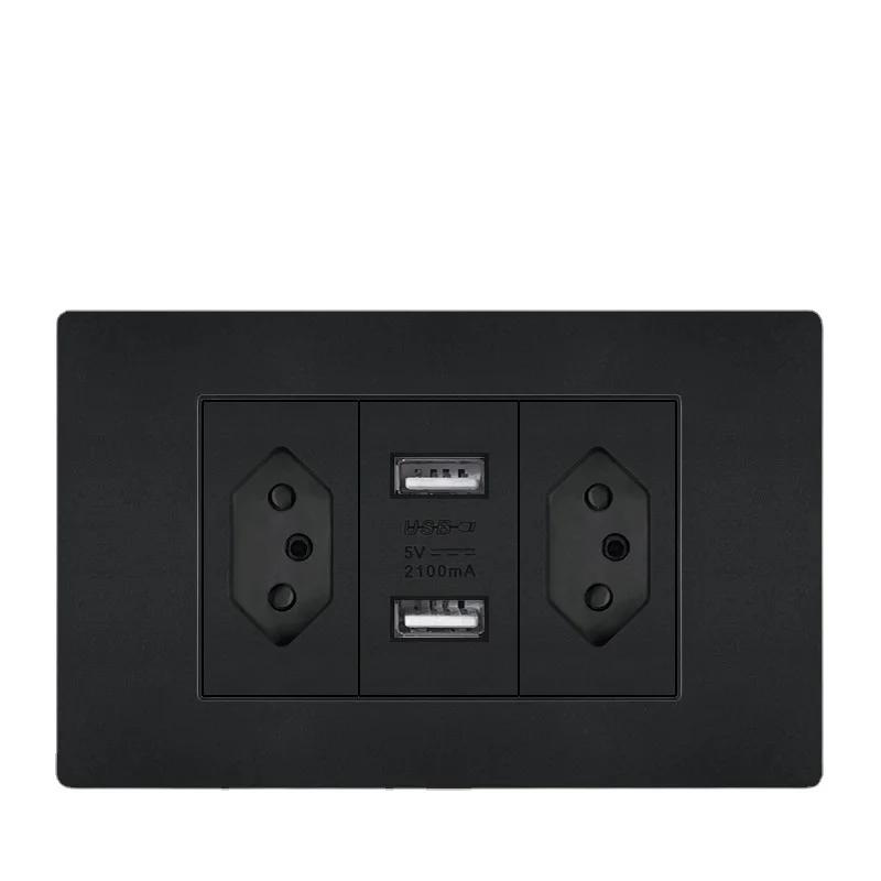 Бразилия Черный США Универсальная 20A розетка, Usb Smart Type-c 20W Быстрая зарядка Usb настенная розетка Италия Чили Выключатель света