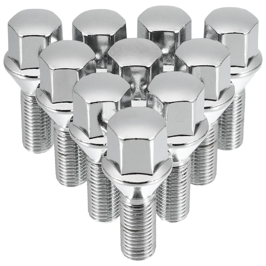uxcell Wheel Bolts Anti-Theft Dual Hexagonal 10pcs M12x1.5 26mm Taper