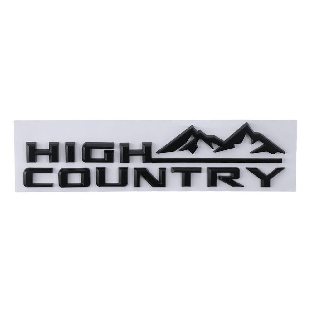 High Country Logo Car Emblem 3D Fender Tailgate Letter Logo Badge ABS Self-adhesive Sticker Logo for Silverado Car Accessories