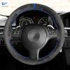 Car Steering Wheel Cover For BMW M Sport 3 Series E46 Coupe 2000-2006 M3 E46 M5 E39 2000-2003 1.2mm Suede Leather Trim Blue Bar