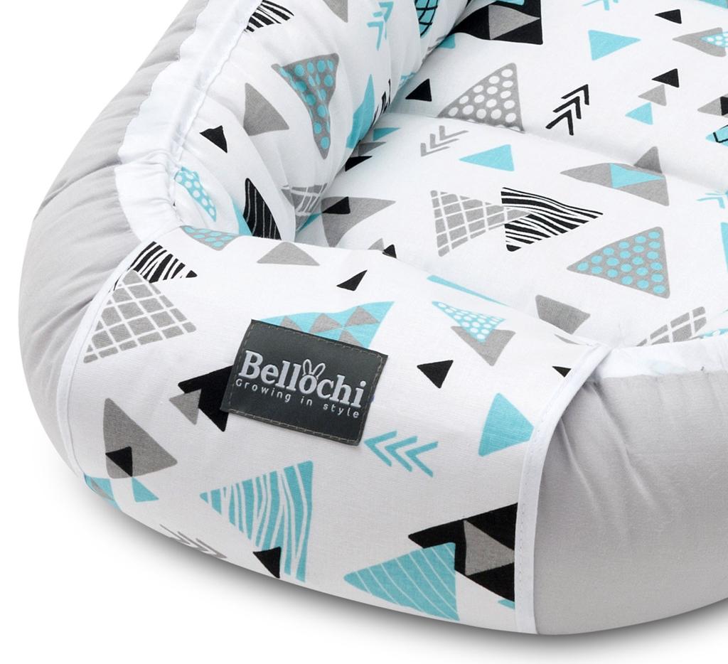 Bellochi Детская капсула для сна Baby Nest Pod для новорожденных — 100% хлопок — сертифицирован Oeko-TEX — 90x60x12 см — с защитными краями — tresor