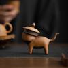 Sauce glaze coarse pottery tea pet creative golden toad tea tray ornament can raise tea art tea play faceless cat tea ceremony