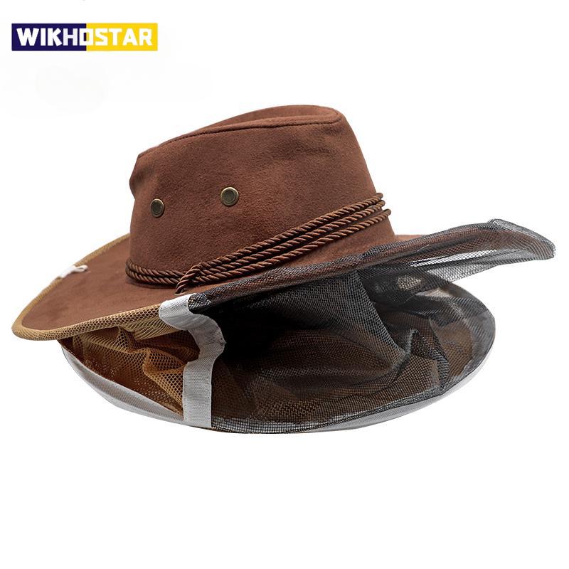 Beekeeping Cowboy Hat Beekeeping Protector Cap Beekeeper Fly Insect Net Cowboy Comfortable Design Anti Bee Hat