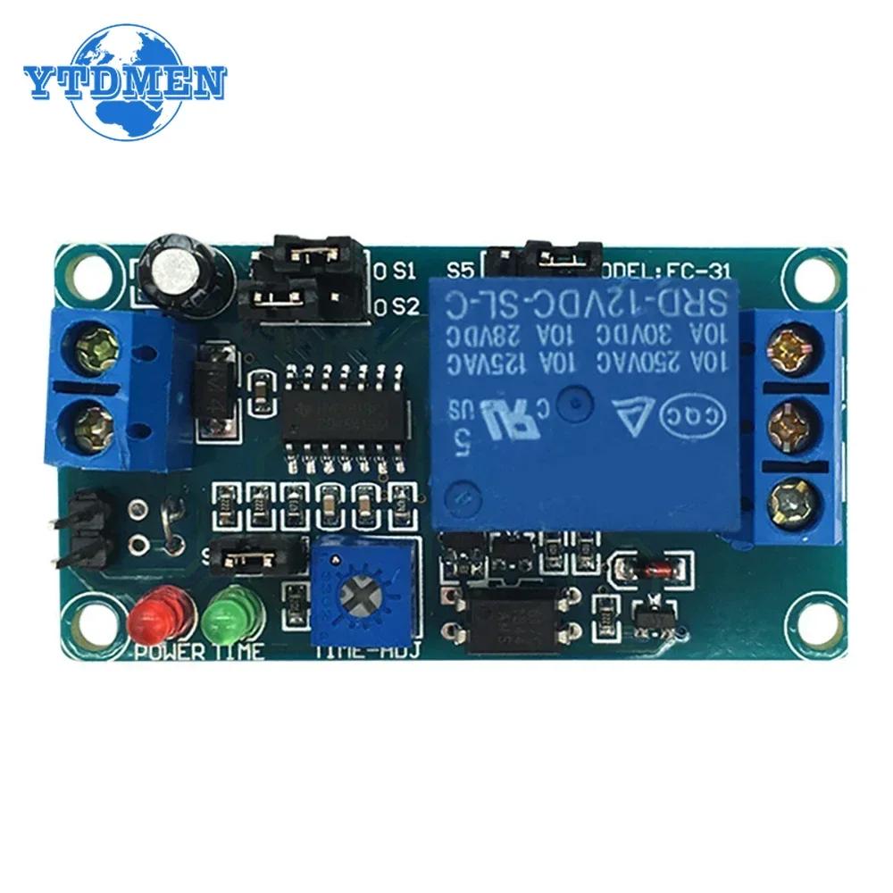 Реле задержки DC 5В 12В Нормально открытое Реле задержки времени Модуль Реле времени Переключатель управления Регулируемый потенциометр Светодиодный индикатор