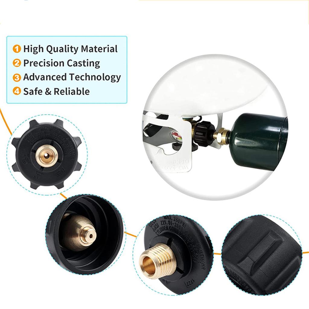 Easy To Use Adapter Convert QCC1 Tanks Propane Gas Pipe Regulator Brass and Plastic Material for Different Cooking Needs