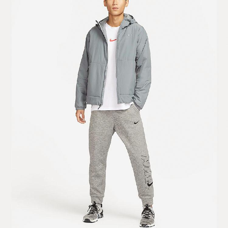 Nike Куртка мужская Unlimited Therma-FIT Solid Color Casual Running warm с капюшоном Smoke-Grey FB7545-084