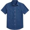 Polo Solid Color Polo Collar Single-Breasted Short Sleeve Shirt Men Shirts Blue MNPOWOV1N820630-410