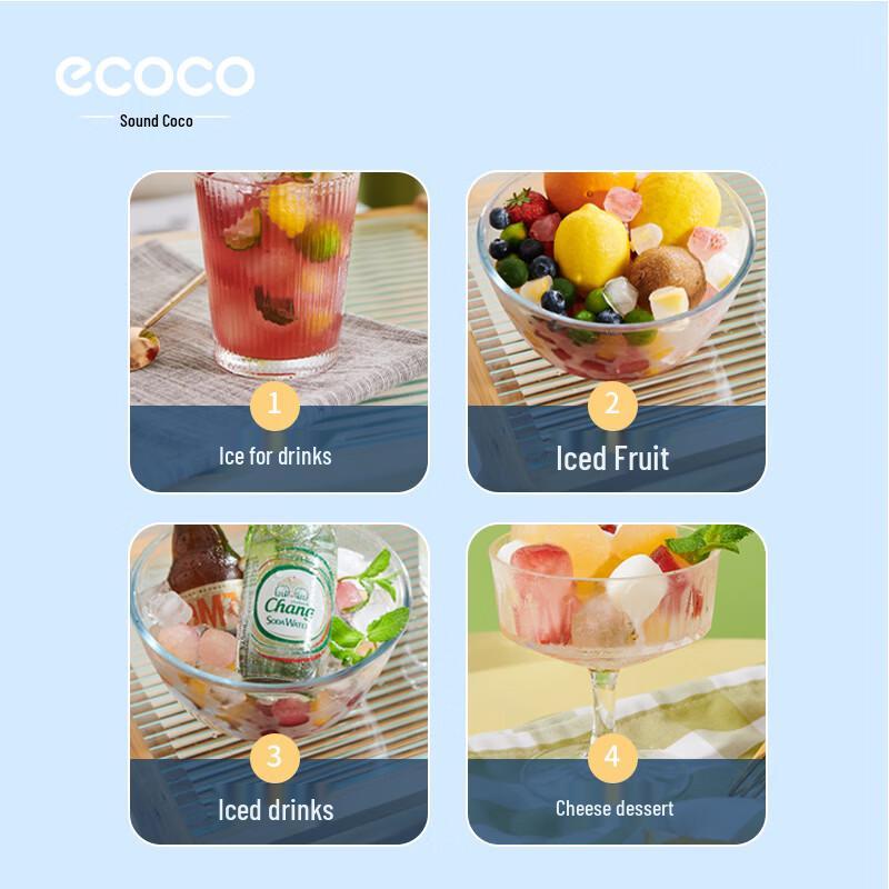 Ecoco 21-Cube Silicone Ice Tray with Lid