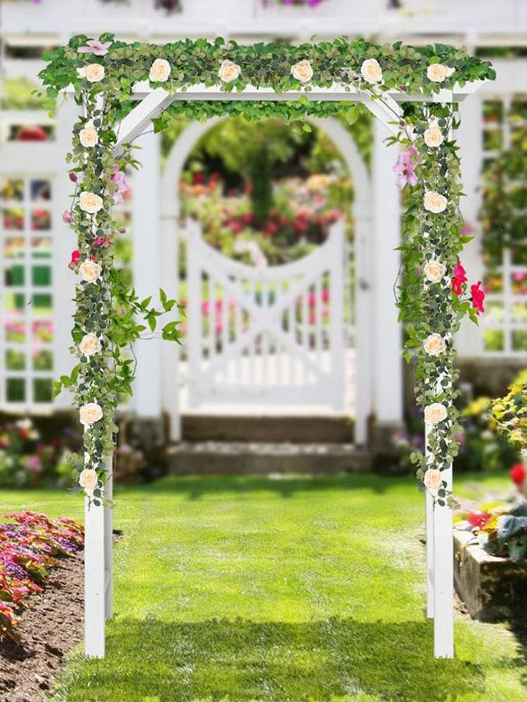 1,8 м искусственный цветок роза венок эвкалиптовый лист лоза эвкалиптовый лист роза лоза для дома сад свадьба арка декор ротанг